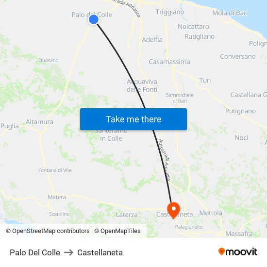 Palo Del Colle to Castellaneta map