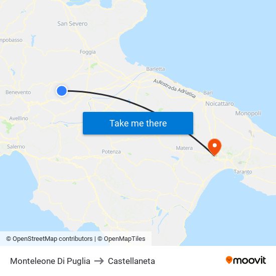 Monteleone Di Puglia to Castellaneta map