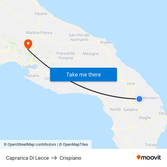Caprarica Di Lecce to Crispiano map