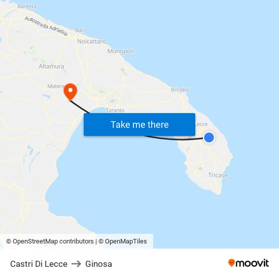 Castri Di Lecce to Ginosa map