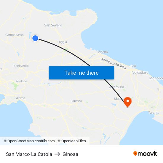 San Marco La Catola to Ginosa map