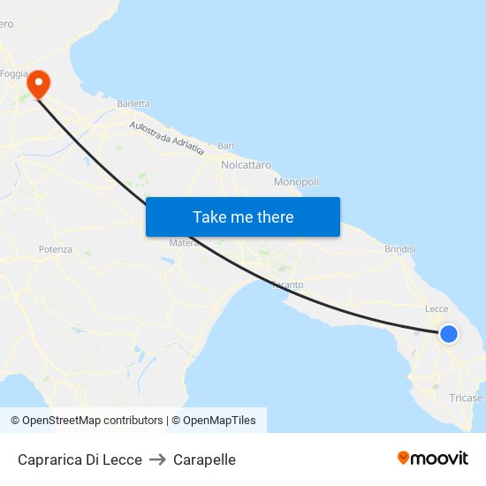 Caprarica Di Lecce to Carapelle map