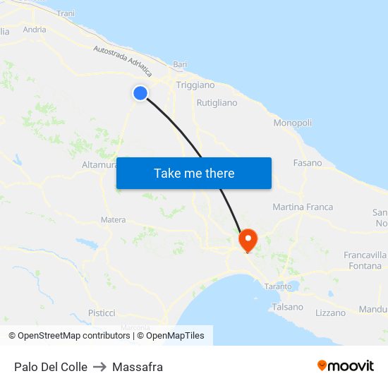 Palo Del Colle to Massafra map
