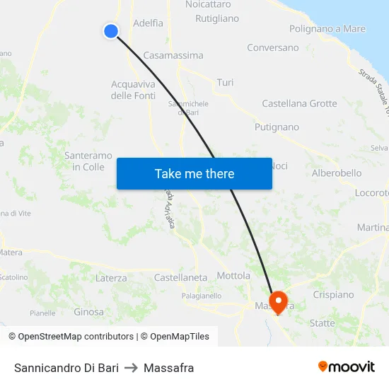 Sannicandro di Bari to Massafra map