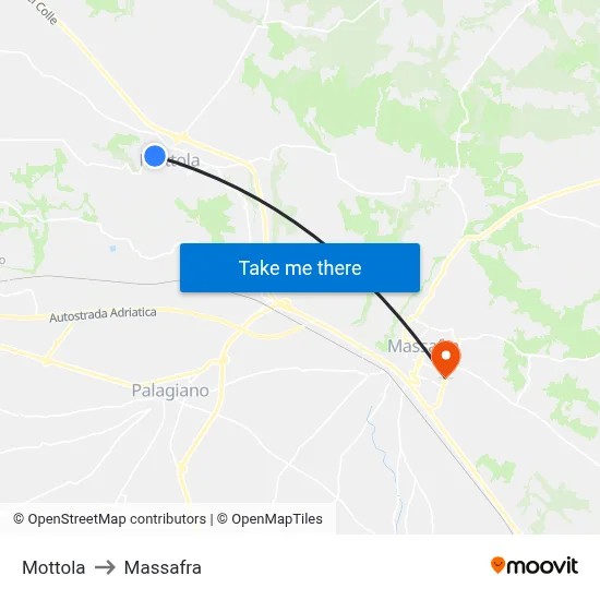 Mottola to Massafra map