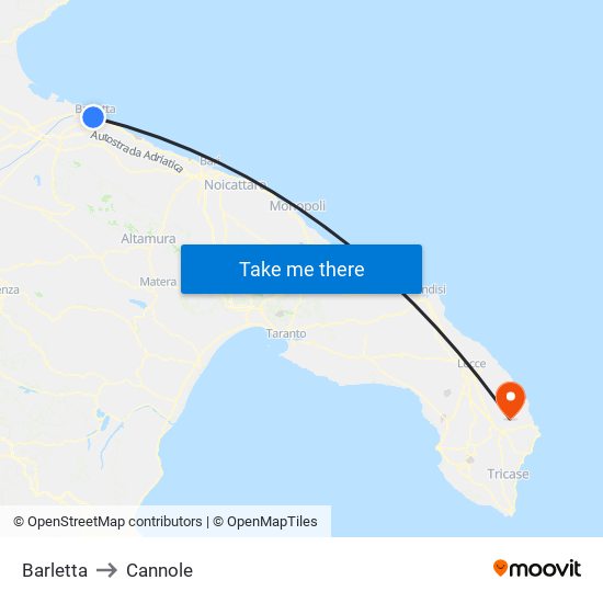 Barletta to Cannole map
