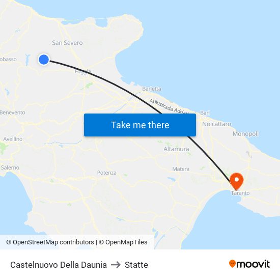 Castelnuovo Della Daunia to Statte map