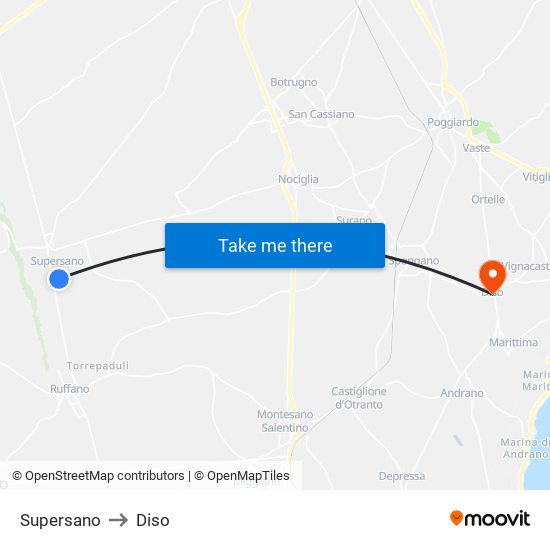 Supersano to Diso map