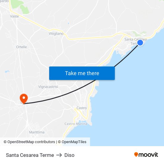 Santa Cesarea Terme to Diso map