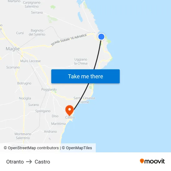 Otranto to Castro map