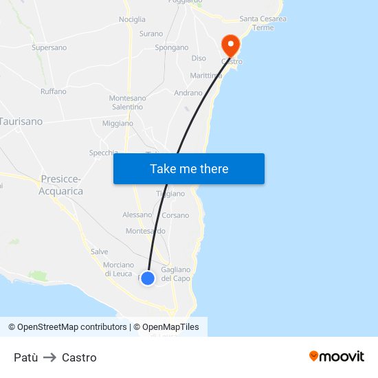 Patù to Castro map