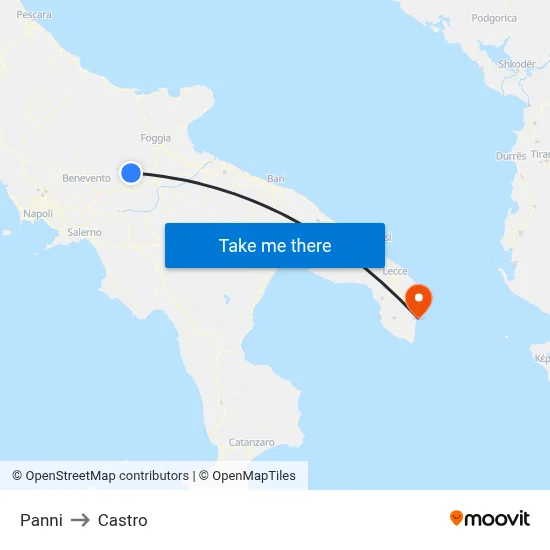 Panni to Castro map
