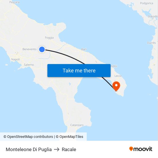 Monteleone Di Puglia to Racale map