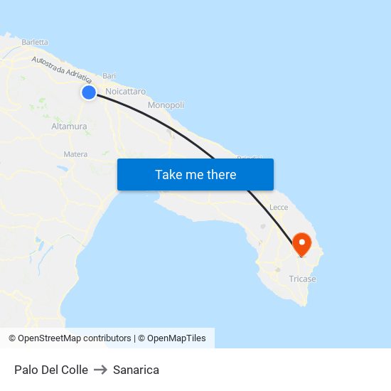 Palo Del Colle to Sanarica map