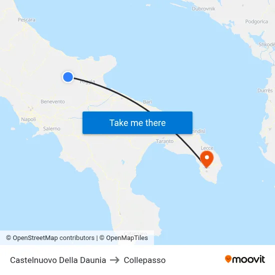 Castelnuovo della Daunia to Collepasso map