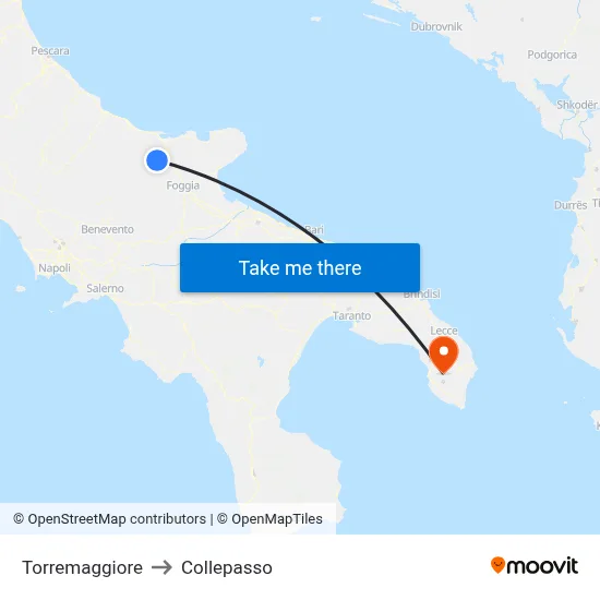 Torremaggiore to Collepasso map