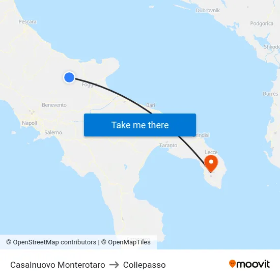 Casalnuovo Monterotaro to Collepasso map