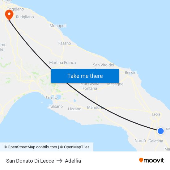 San Donato Di Lecce to Adelfia map