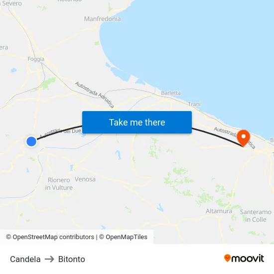 Candela to Bitonto map