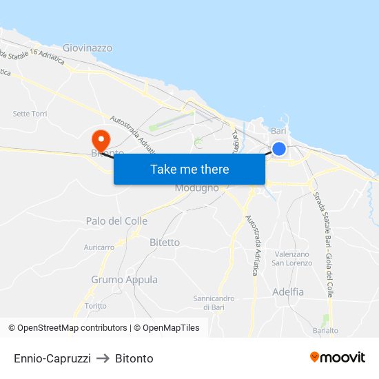 Ennio-Capruzzi to Bitonto map