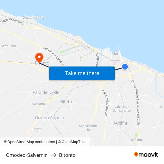 Omodeo-Salvemini to Bitonto map