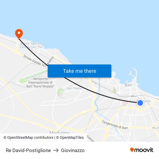 Re David-Postiglione to Giovinazzo map