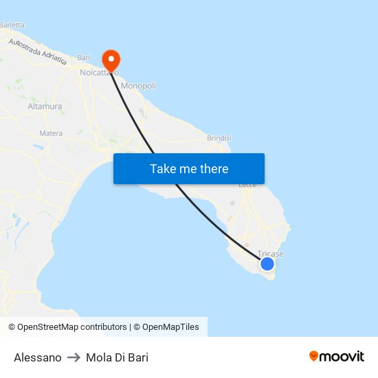 Alessano to Mola Di Bari map