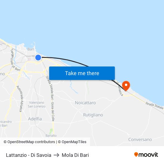 Lattanzio - Di Savoia to Mola Di Bari map