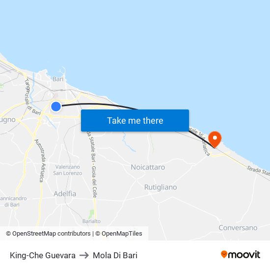 King-Che Guevara to Mola Di Bari map