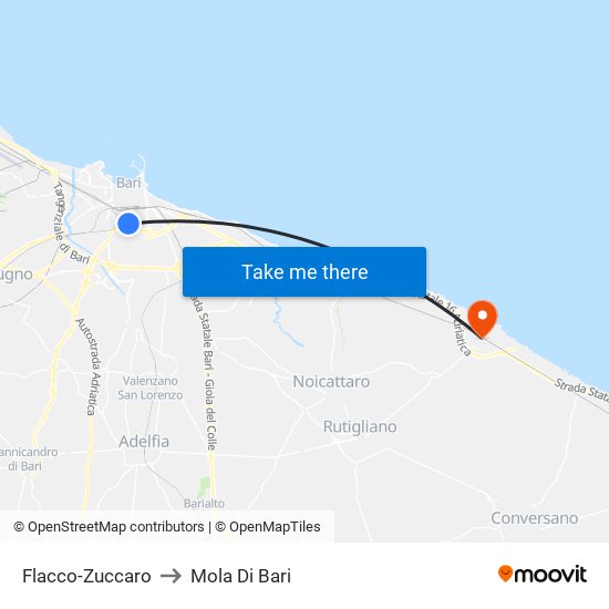 Flacco-Zuccaro to Mola Di Bari map