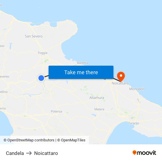 Candela to Noicattaro map