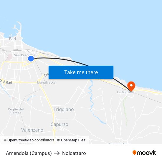 Amendola (Campus) to Noicattaro map
