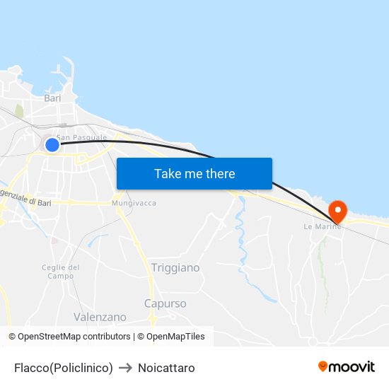 Flacco(Policlinico) to Noicattaro map