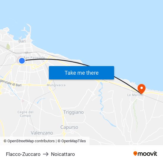 Flacco-Zuccaro to Noicattaro map