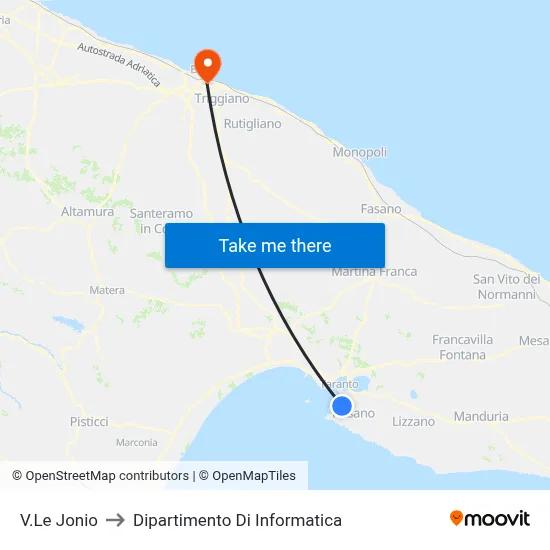 Ionian Avenue to Computer Science Department map
