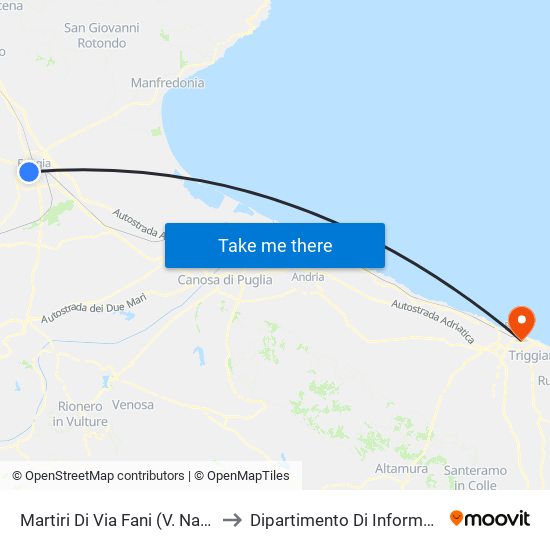 Martiri Di Via Fani (V. Napoli) to Dipartimento Di Informatica map