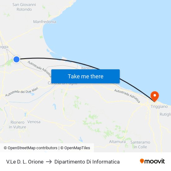 V.Le D. L. Orione to Dipartimento Di Informatica map