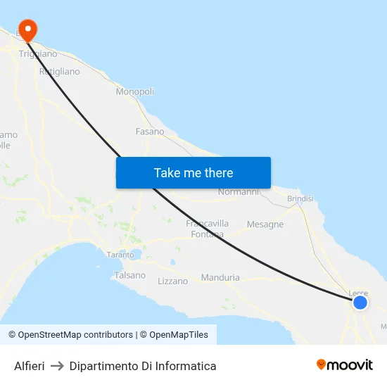 Alfieri to Computer Science Department map