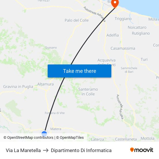 Via La Maretella to Dipartimento Di Informatica map