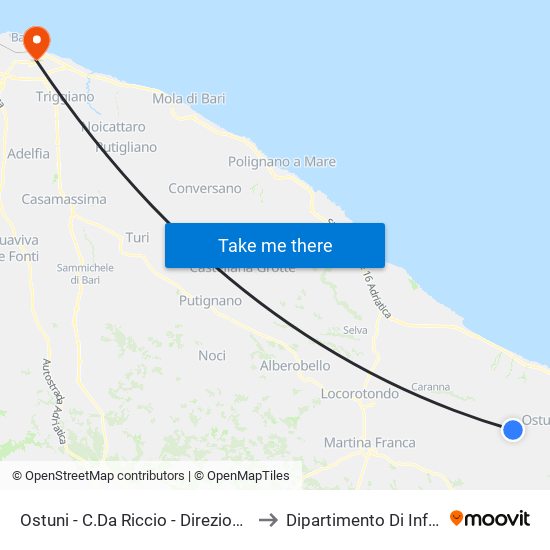 Sp17 C.Da Riccio - Direzione Ostuni to Dipartimento Di Informatica map