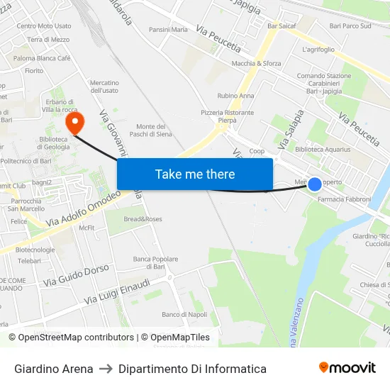 Arena Garden to Computer Science Department map