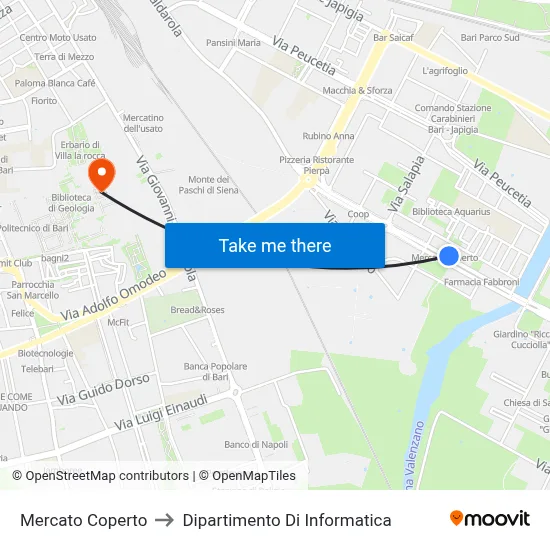 Covered Market to Computer Science Department map