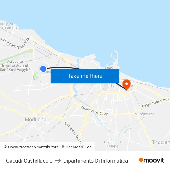 Cacudi-Castelluccio to Computer Science Department map