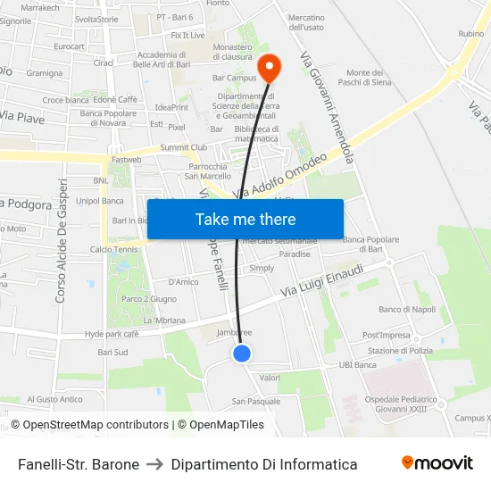 Fanelli-Baron Street to Computer Science Department map