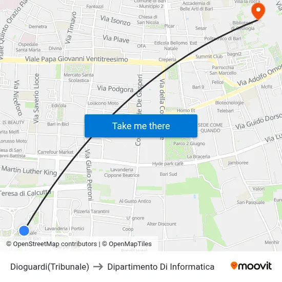 Dioguardi (Courthouse) to Computer Science Department map