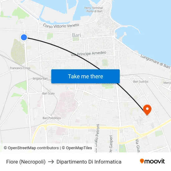Fiore (Necropolis) to Computer Science Department map