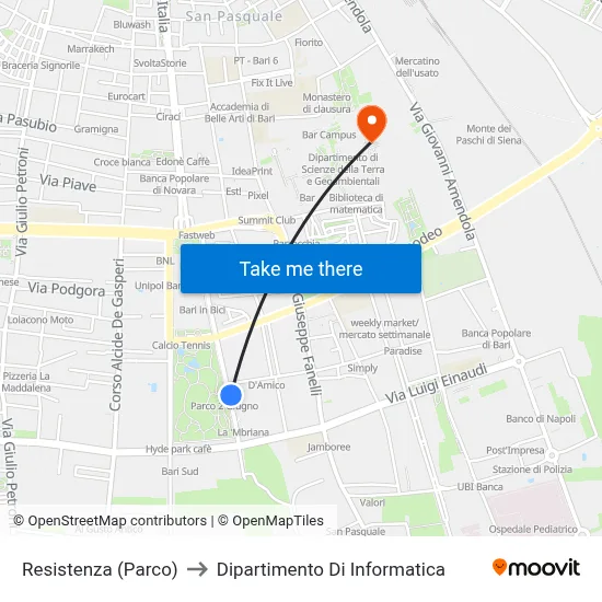Resistance (Park) to Computer Science Department map