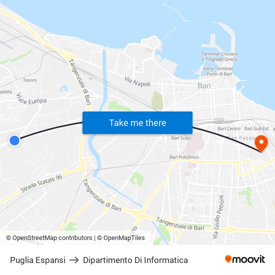 Puglia Espansi to Dipartimento Di Informatica map