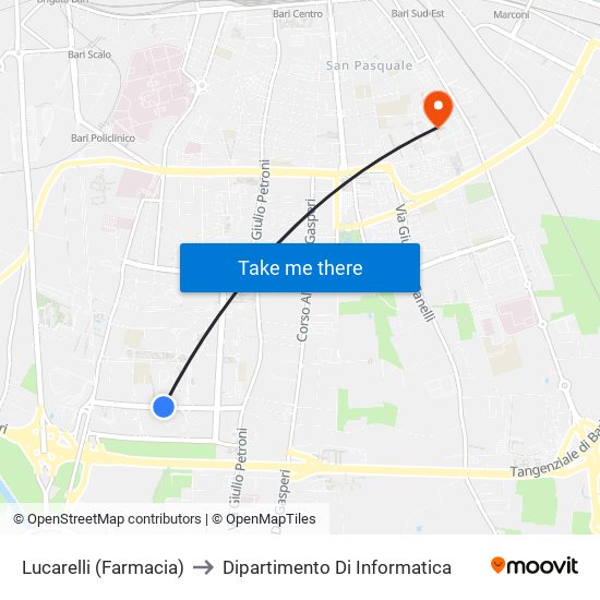 Lucarelli (Farmacia) to Dipartimento Di Informatica map