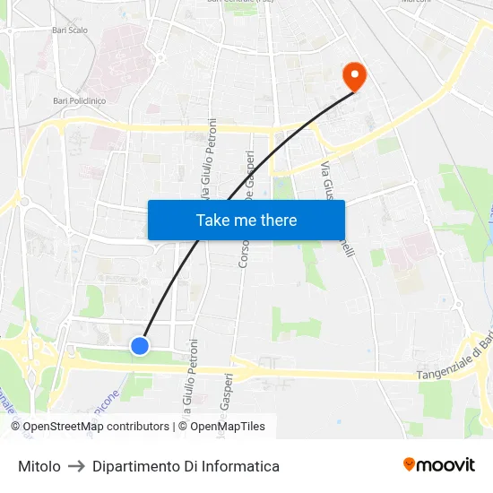 Mitolo to Computer Science Department map